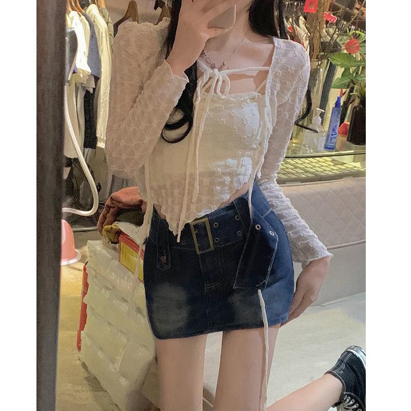 Pure Desire Wind Sweet Spicy Lace Suit Women'S Spring Condole Top Shawl Blouse Fashion Two-Piece Set - Image 1